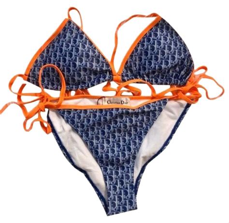 dior orange and blue bikini|Dior one piece bathing suit.